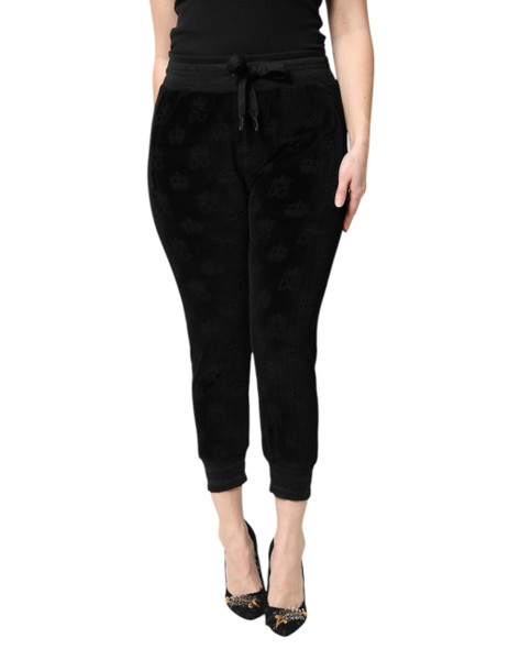 Dolce & Gabbana Black All-Over DG Logo Print Jogger Pants Dolce & Gabbana Black All-Over DG Logo Print Jogger Pants