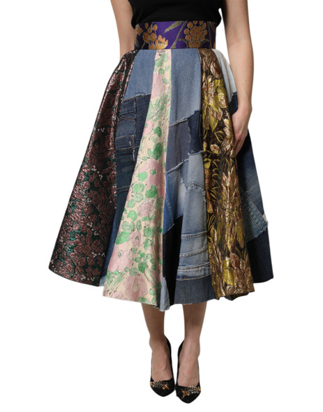 Dolce & Gabbana Multicolor Patchwork High Waisted Midi Skirt Dolce & Gabbana Multicolor Patchwork High Waisted Midi Skirt
