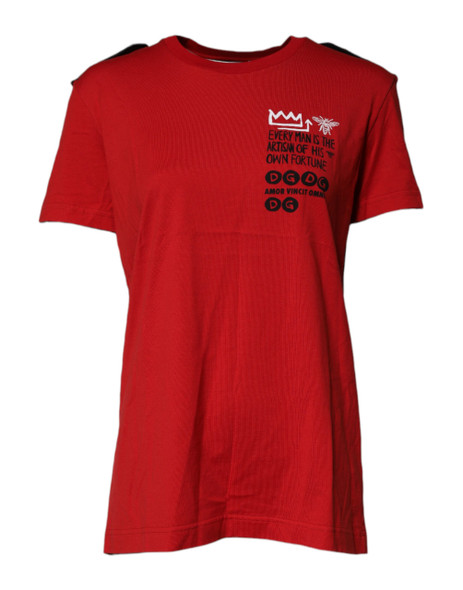 Red Cotton Round Neck Short Sleeves T-shirt Red Cotton Round Neck Short Sleeves T-shirt