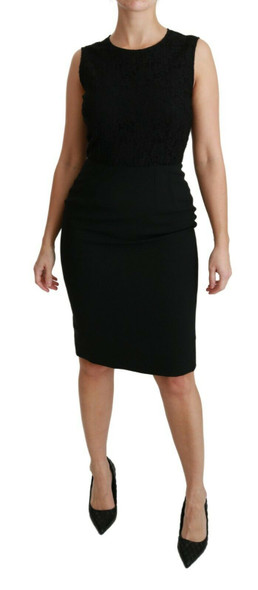 Black Floral Lace Sheath Gown Dress Black Floral Lace Sheath Gown Dress