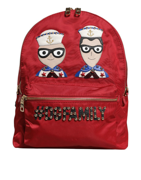 Red #DGFAMILY VULCANO Embellishment Backpack Bag Red #DGFAMILY VULCANO Embellishment Backpack Bag