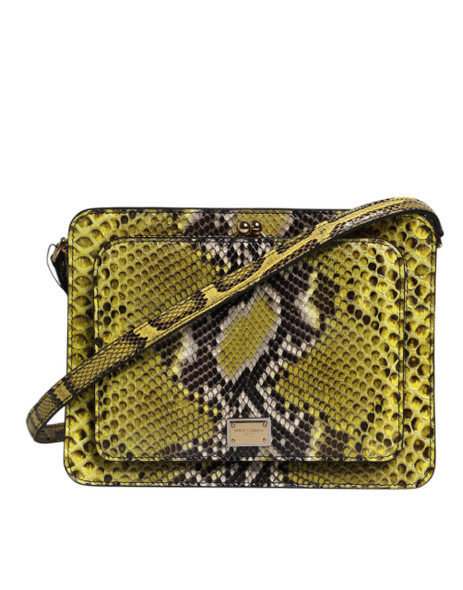 Dolce & Gabbana Green Exotic Leather DG Plaque Crossbody Clutch Bag Dolce & Gabbana Green Exotic Leather DG Plaque Crossbody Clutch Bag