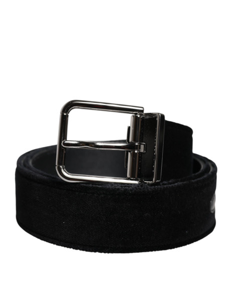 Dolce & Gabbana Black Cotton Silver Tone Metal Buckle Belt BEL9278 Dolce & Gabbana Black Cotton Silver Tone Metal Buckle Belt BEL9278