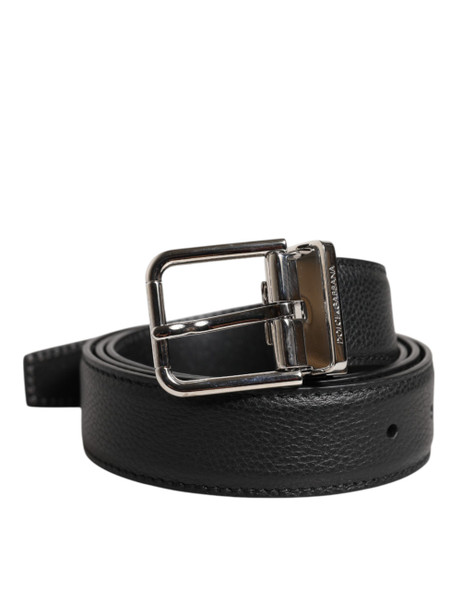 Black Leather Silver Metal Buckle Belt BEL9284 Black Leather Silver Metal Buckle Belt BEL9284