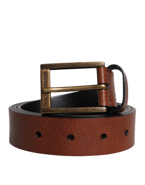 Brown Calf Leather Classic Metal Buckle Belt Brown Calf Leather Classic Metal Buckle Belt
