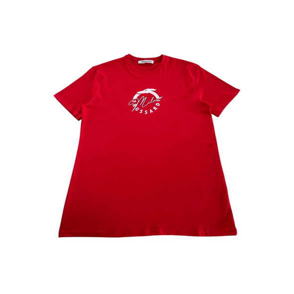 Trussardi Beachwear Red Cotton Men T-Shirt TR-24797 Trussardi Beachwear Red Cotton Men T-Shirt TR-24797