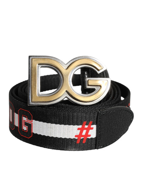 Black White Printed Metal Logo Buckle Belt BEL9348 Black White Printed Metal Logo Buckle Belt BEL9348