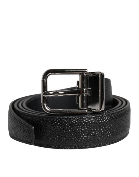 Dolce & Gabbana Black Calf Leather Classic Metal Buckle Belt BEL9350 Dolce & Gabbana Black Calf Leather Classic Metal Buckle Belt BEL9350