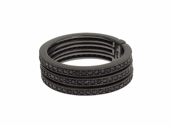 Black CZ 925 Sterling Silver Womens Black CZ 925 Sterling Silver Womens
