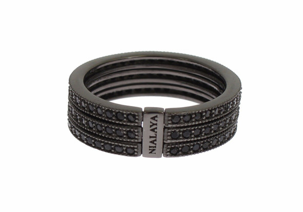 Black CZ 925 Sterling Silver Womens Black CZ 925 Sterling Silver Womens