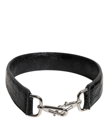 Dolce & Gabbana Black Alligator Leather Bag Shoulder Strap Dolce & Gabbana Black Alligator Leather Bag Shoulder Strap