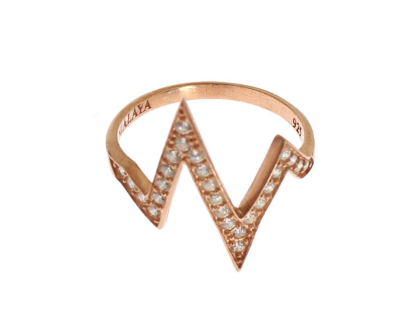 Nialaya Pink Gold 925 Silver Womens Clear Ring Nialaya Pink Gold 925 Silver Womens Clear Ring