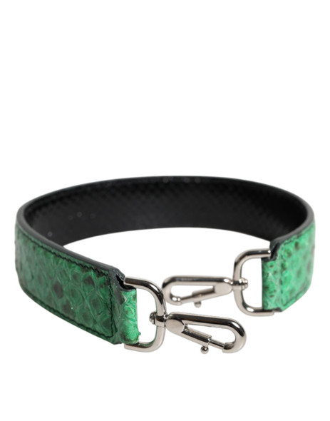 Dolce & Gabbana Black Green Exotic Leather Bag Shoulder Strap Dolce & Gabbana Black Green Exotic Leather Bag Shoulder Strap