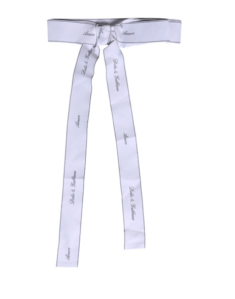 White Waist Ribbon Wide Bow Logo Belt White Waist Ribbon Wide Bow Logo Belt