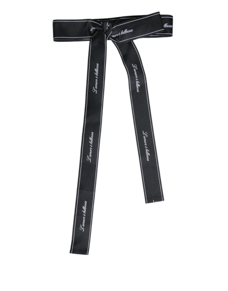 Black Waist Ribbon Wide Bow Logo Belt Black Waist Ribbon Wide Bow Logo Belt