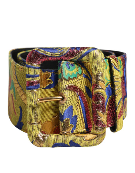 Dolce & Gabbana Multicolor Floral Jacquard Wide Waist Belt Dolce & Gabbana Multicolor Floral Jacquard Wide Waist Belt