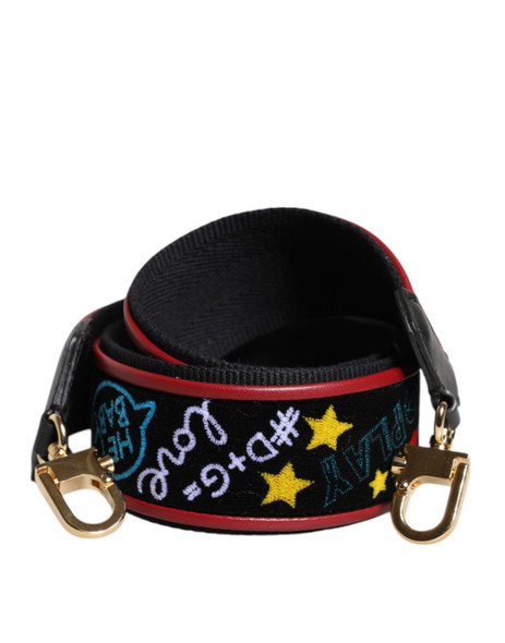 Black Cotton Printed Bag Shoulder Strap Black Cotton Printed Bag Shoulder Strap