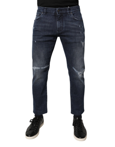 Blue Cotton Stretch Skinny Men Denim Jeans Blue Cotton Stretch Skinny Men Denim Jeans