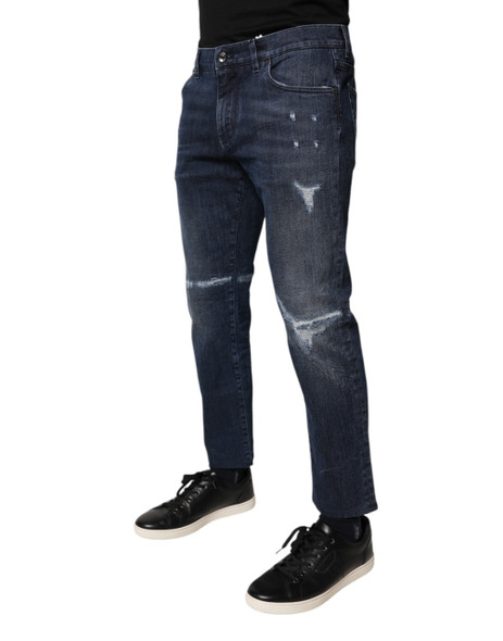 Dolce & Gabbana Blue Cotton Stretch Skinny Men Denim Jeans Dolce & Gabbana Blue Cotton Stretch Skinny Men Denim Jeans