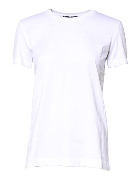 White Cotton Crew Neck Short Sleeves T-shirt TSH878601 White Cotton Crew Neck Short Sleeves T-shirt TSH878601