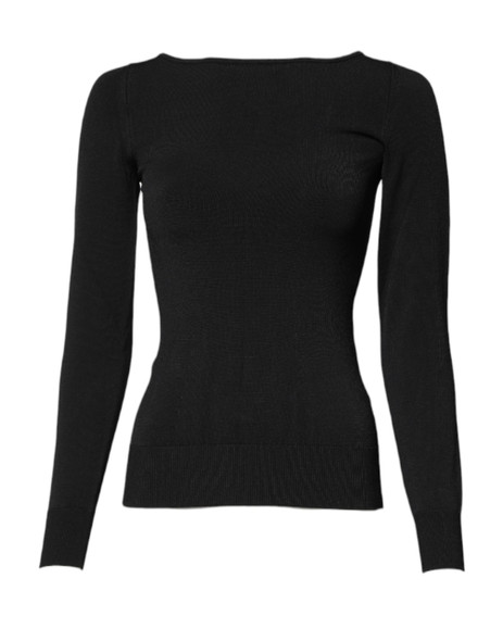 Dolce & Gabbana Black Viscose Long Sleeves Pullover Top Dolce & Gabbana Black Viscose Long Sleeves Pullover Top