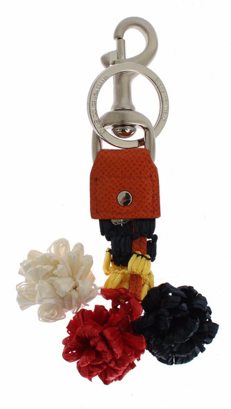 Multicolor Raffia Leather Clasp Finder Chain Keyring Multicolor Raffia Leather Clasp Finder Chain Keyring