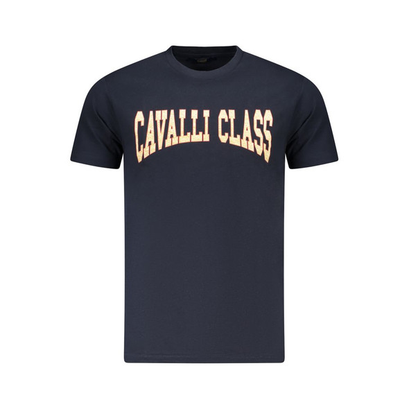 Cavalli Class Blue Cotton Men T-Shirt CA-36708 Cavalli Class Blue Cotton Men T-Shirt CA-36708