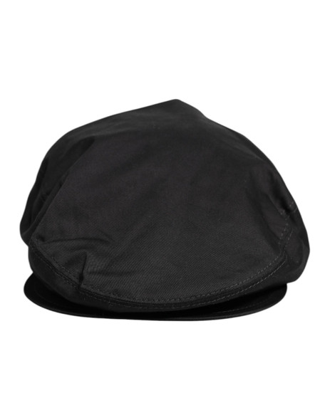Dolce & Gabbana Black Cotton Newsboy Capello Cabbie Hat HAT9680 Dolce & Gabbana Black Cotton Newsboy Capello Cabbie Hat HAT9680