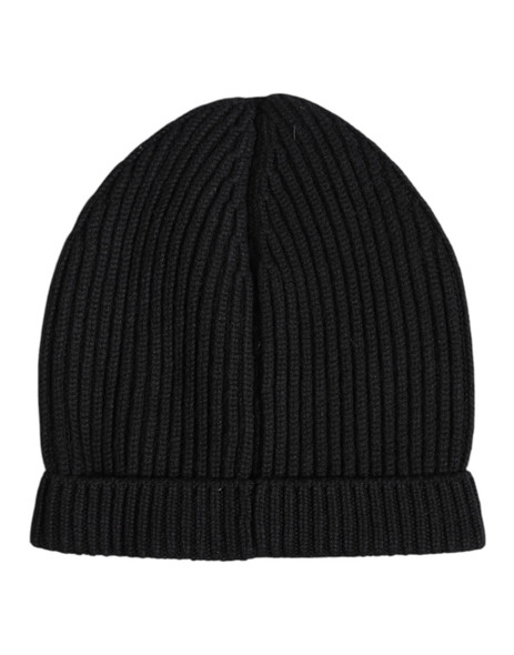 Dolce & Gabbana Black Cashmere Knitted Winter Beanie Hat HAT9849 Dolce & Gabbana Black Cashmere Knitted Winter Beanie Hat HAT9849