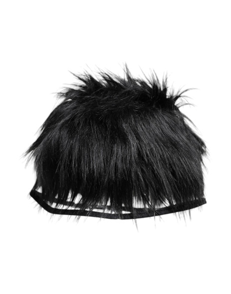Dolce & Gabbana Black Faux Fur Bucket Hat Dolce & Gabbana Black Faux Fur Bucket Hat