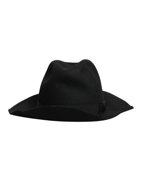 Black Wide Brim Trilby Fedora Hat Black Wide Brim Trilby Fedora Hat