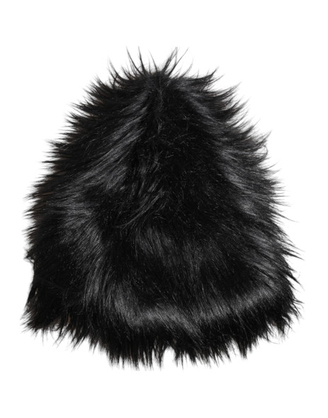 Black Acrylic Fur Womens Bucket Hat Black Acrylic Fur Womens Bucket Hat