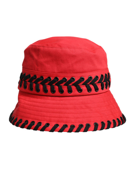 Dolce & Gabbana Red Lace Polyester Wide Brim Bucket Hat Dolce & Gabbana Red Lace Polyester Wide Brim Bucket Hat