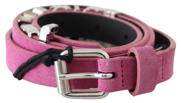 Pink Silver Chrome Metal Buckle Waist Belt Pink Silver Chrome Metal Buckle Waist Belt