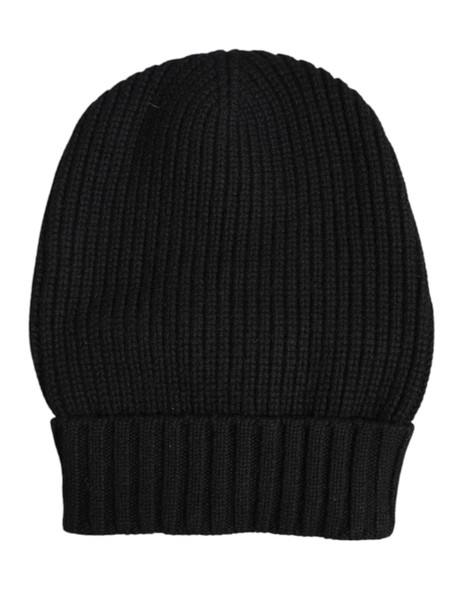 Dolce & Gabbana Black Cashmere Knitted Winter Beanie Hat HAT9846 Dolce & Gabbana Black Cashmere Knitted Winter Beanie Hat HAT9846