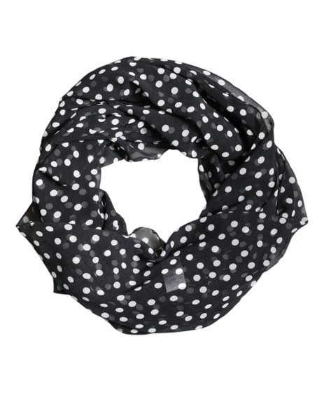 Black Polka Dots Polyester Wrap Shawl Scarf Black Polka Dots Polyester Wrap Shawl Scarf