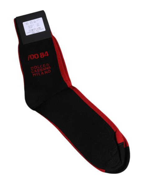 Black Nylon DG Logo Mid Calf Men Socks Black Nylon DG Logo Mid Calf Men Socks