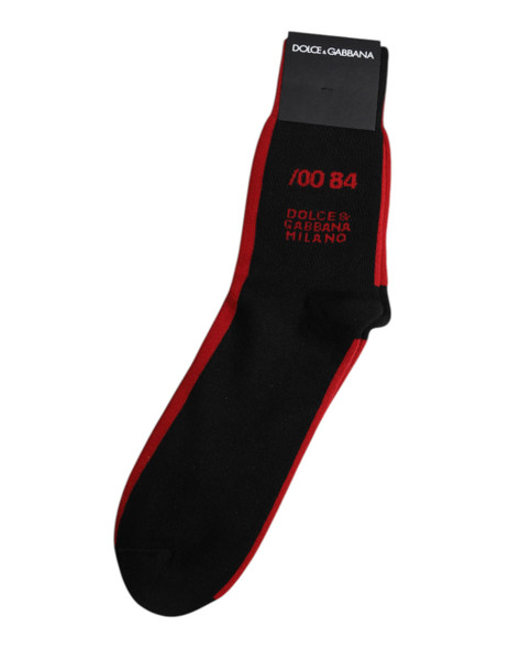 Dolce & Gabbana Black Nylon DG Logo Mid Calf Men Socks Dolce & Gabbana Black Nylon DG Logo Mid Calf Men Socks