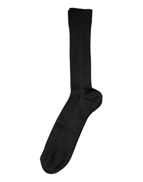 Dolce & Gabbana Black Cotton DG Logo Mid Calf Men Socks Dolce & Gabbana Black Cotton DG Logo Mid Calf Men Socks