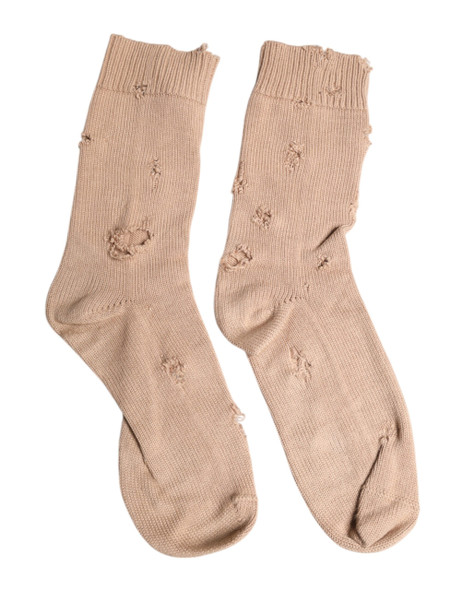 Beige Solid Stretch Mid Calf Men Socks Beige Solid Stretch Mid Calf Men Socks