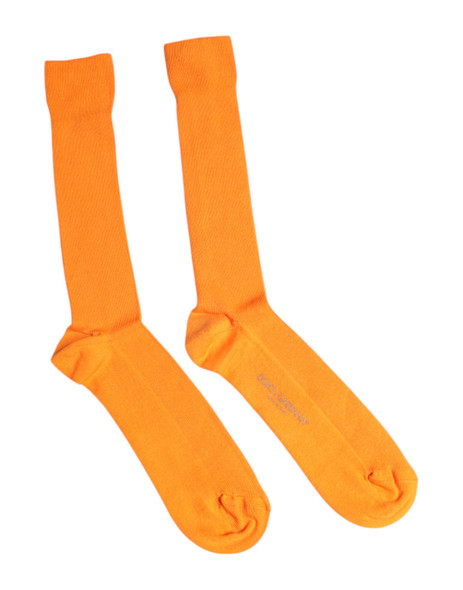 Orange Cotton Logo Over The Calf Socks Orange Cotton Logo Over The Calf Socks