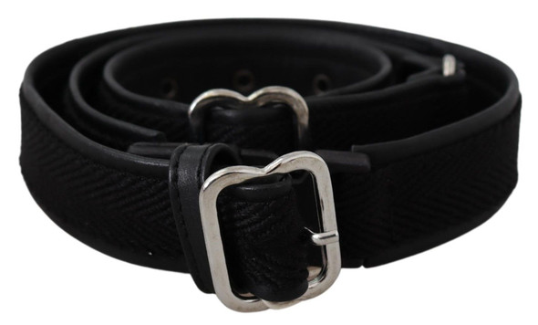 Black Leather Silver Chrome Metal Buckle Belt Black Leather Silver Chrome Metal Buckle Belt