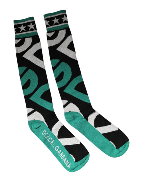 Dolce & Gabbana Multicolor Cotton Stretch Over Calf Socks SCS2258 Dolce & Gabbana Multicolor Cotton Stretch Over Calf Socks SCS2258
