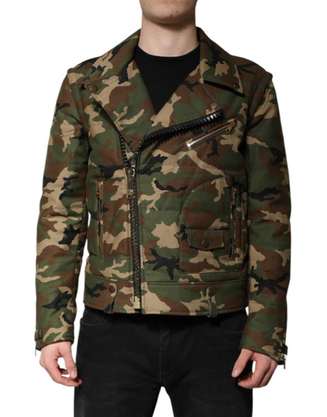 Dolce & Gabbana Multicolor Camouflage Nylon Biker Jacket Dolce & Gabbana Multicolor Camouflage Nylon Biker Jacket