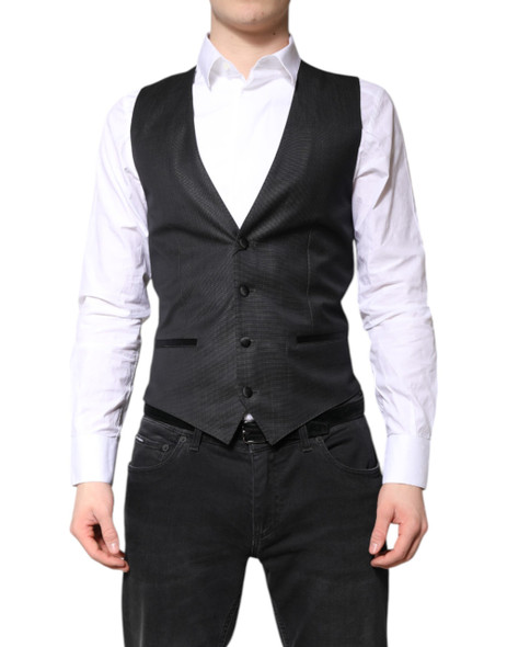 Dolce & Gabbana Black Wool Waistcoat Dress Formal Vest TSH86213 Dolce & Gabbana Black Wool Waistcoat Dress Formal Vest TSH86213