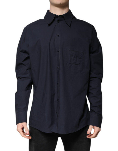 Dark Blue Cotton Long Sleeve Shirt Dark Blue Cotton Long Sleeve Shirt