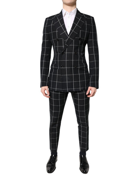 Black TAORMINA Double Breasted 2 Piece Suit Black TAORMINA Double Breasted 2 Piece Suit