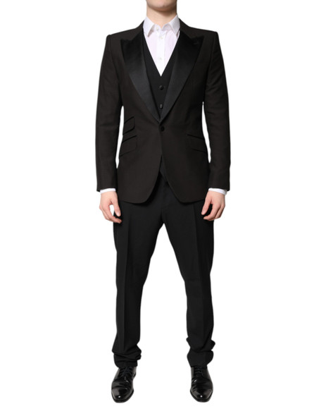 Black Single Breasted Formal 3 Piece Suit Black Single Breasted Formal 3 Piece Suit