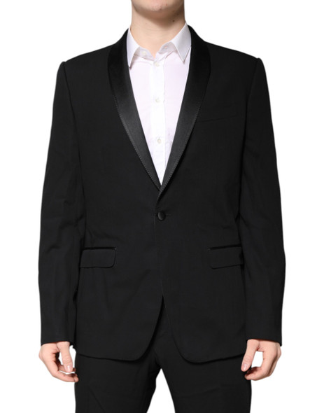 Black Wool Single Breasted 2 Piece Suit KOS2299 Black Wool Single Breasted 2 Piece Suit KOS2299