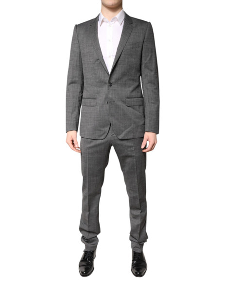 Dolce & Gabbana Gray Wool Single Breasted 2 Piece Suit Dolce & Gabbana Gray Wool Single Breasted 2 Piece Suit